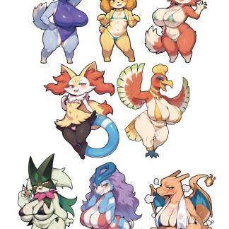 My Self-Made Orange Female Furry Bikini Acrylic Keychain_A